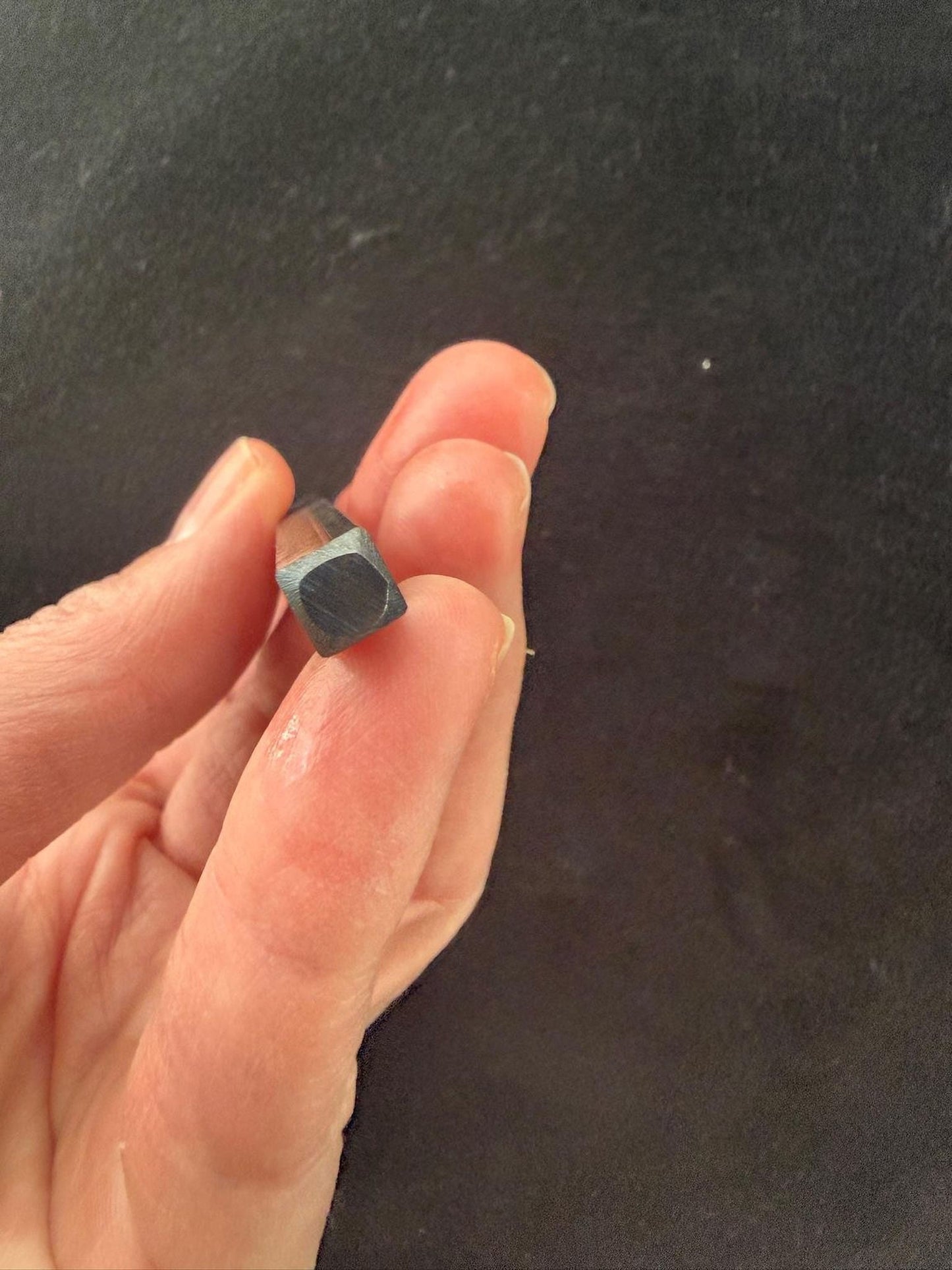 Dzam Syllable Tsa Tsa Mold Stamp | Carbon Steel | Tibet | Image 3.6 mm wide x 4.5 mm high | Dzambhala
