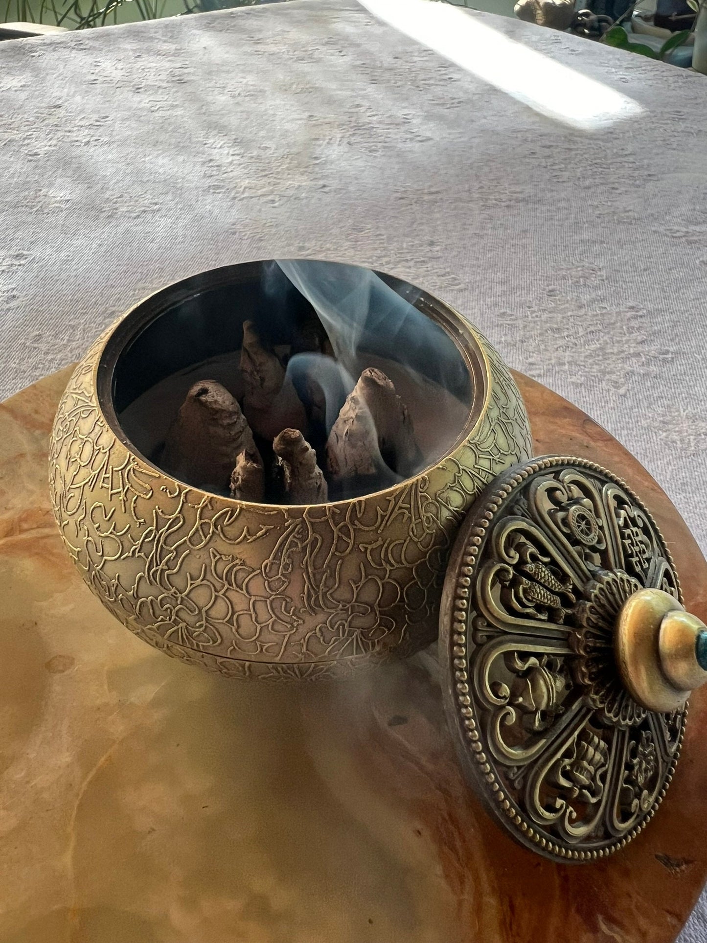 Tibetan Sang Cone Incense | Tibetan Incense | 20 cones | large cones | Tadkröl on Base | Canister or Refill Bags Available - The Incense Stick