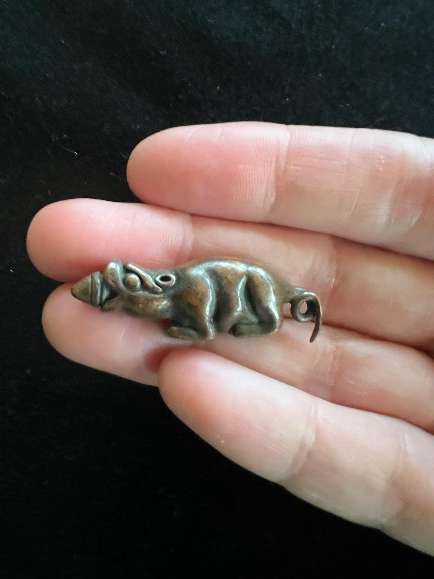 Jewel Spitting Mongoose Charm | Metal | Approx 1 1/2 inches Long | Tibet | Nehulay | 1 cord included - The Incense Stick