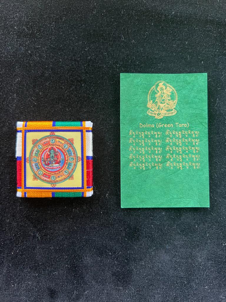 Green Tara Protective Amulet | | 2 in by 2 in | Protection Blessing | Dolma - The Incense Stick
