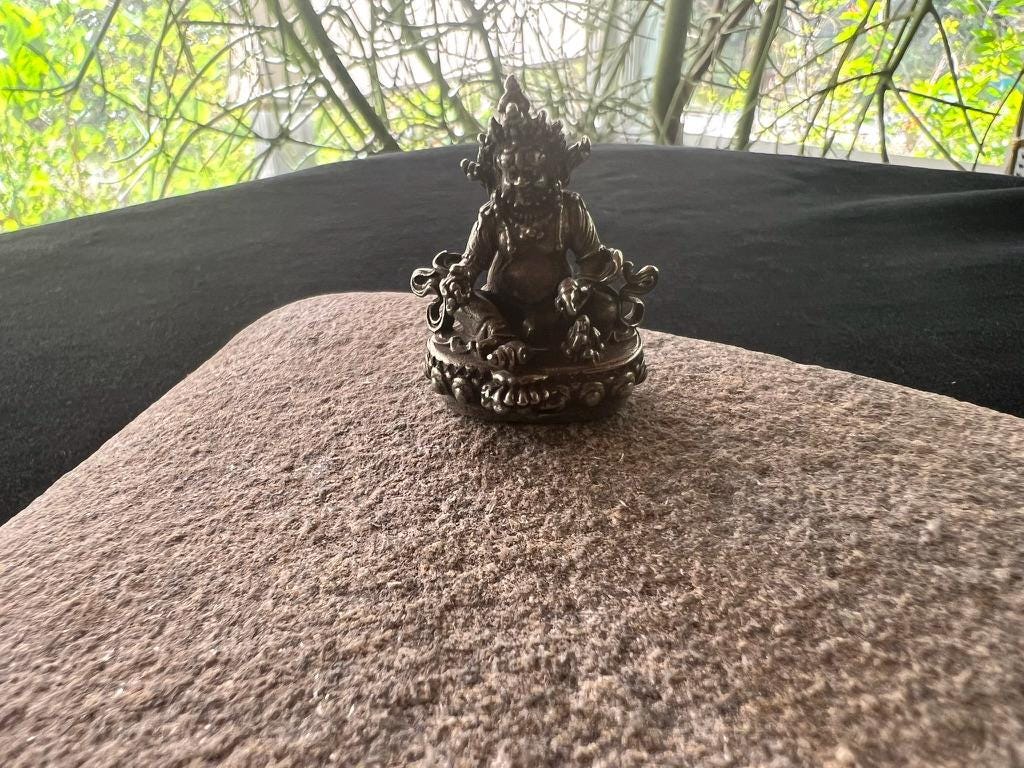 Small Dzambhala Statue | Handmade | about 1.25 inches by 1 inches | Kubera | Kuber | God of Fortune, Wealth & Prosperity - The Incense Stick