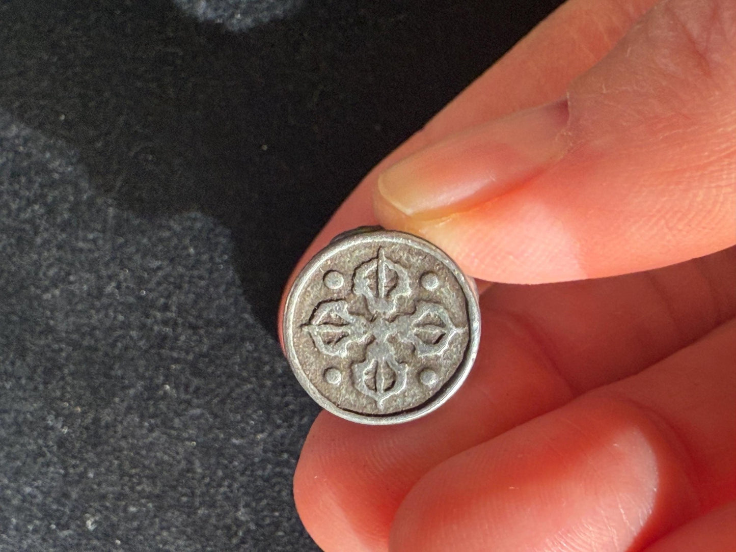 Tibetan Vajra Seal | Metal | Approx 1.5 inches Long by .5 inches Wide | Tibet - The Incense Stick