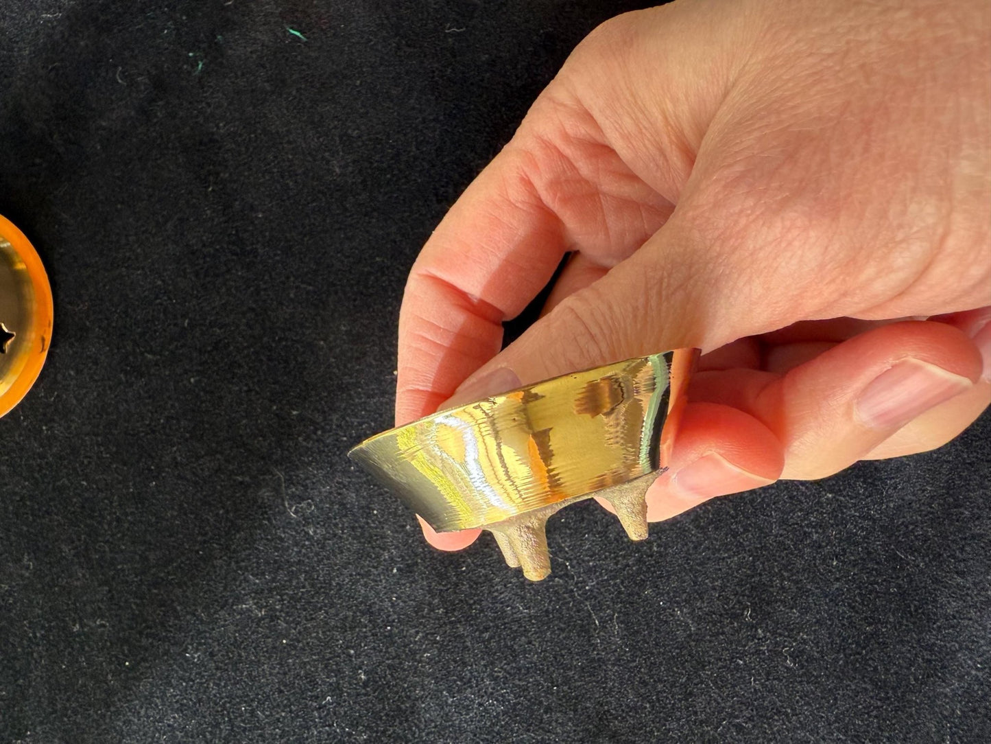 Mini Brass Cone Incense Burner | India | Brass | 1 Burner | 3.25 inches High - The Incense Stick