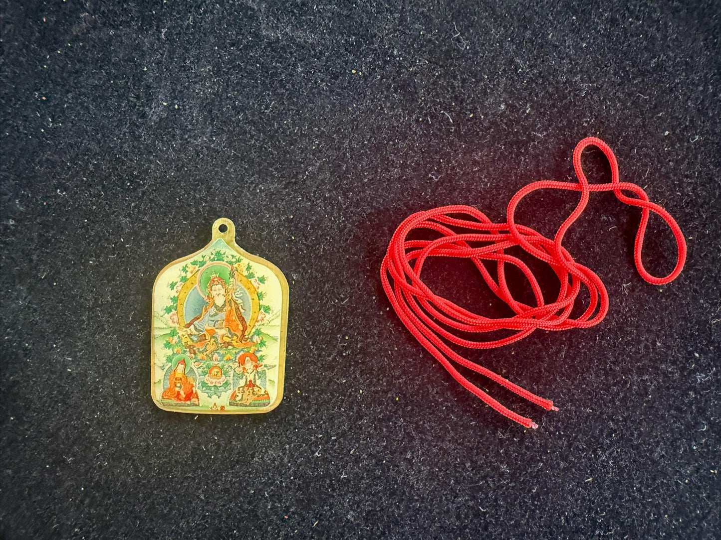 Guru Padmasambhava and Gesar Pendant | 2 sided | Approx 1 inches long x 1.25 inches wide | Tibet | Guru Rinpoche - The Incense Stick