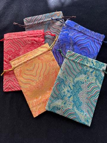 Dark Bodhi Seed Mala | Nepal | 108 beads | 12 mm | Brocade Bag Included