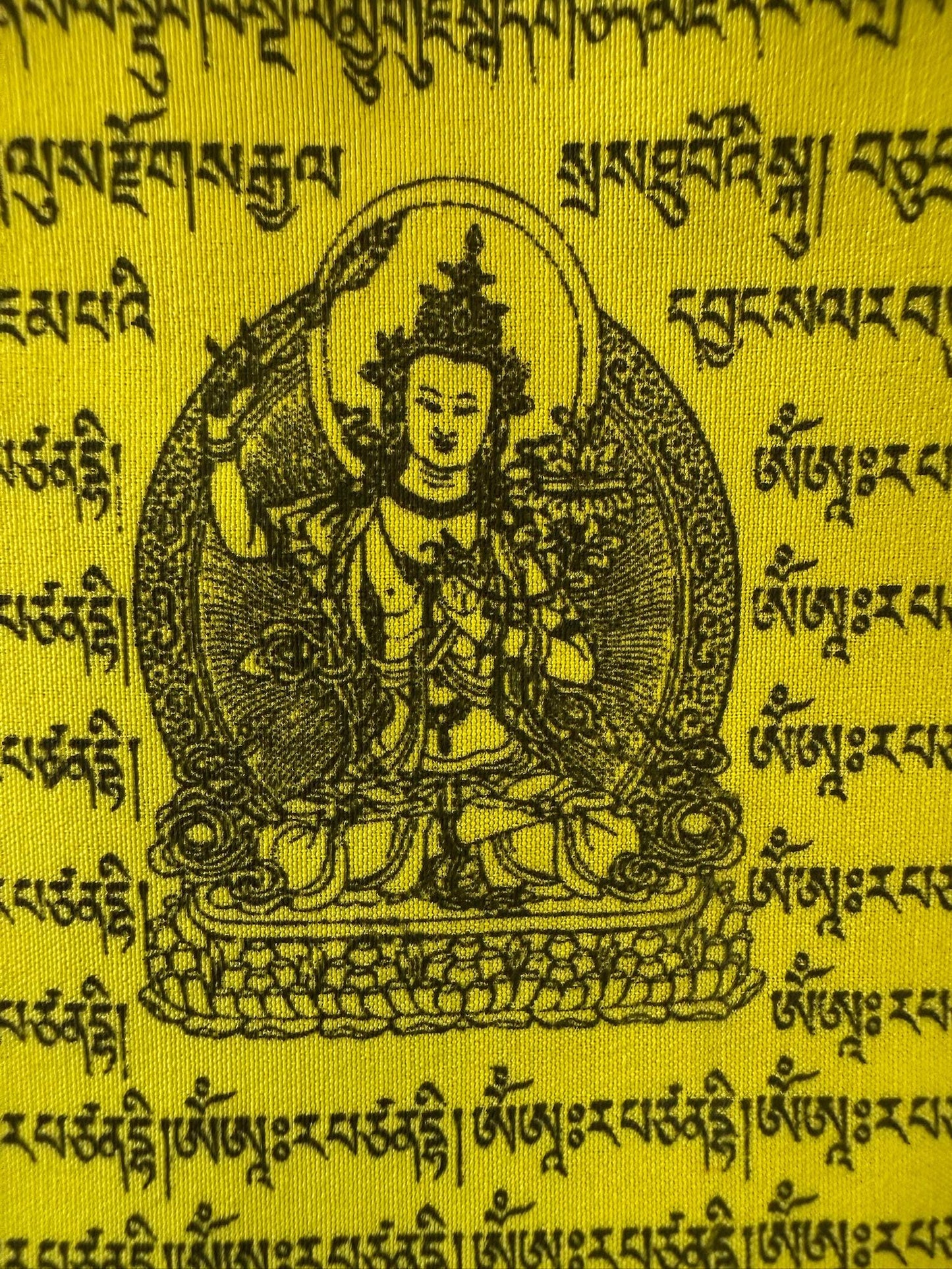 Manjushri Prayer Flags | Tibetan Prayer Flags | 6in x 7.5in | 1 set of 10 five-color flags