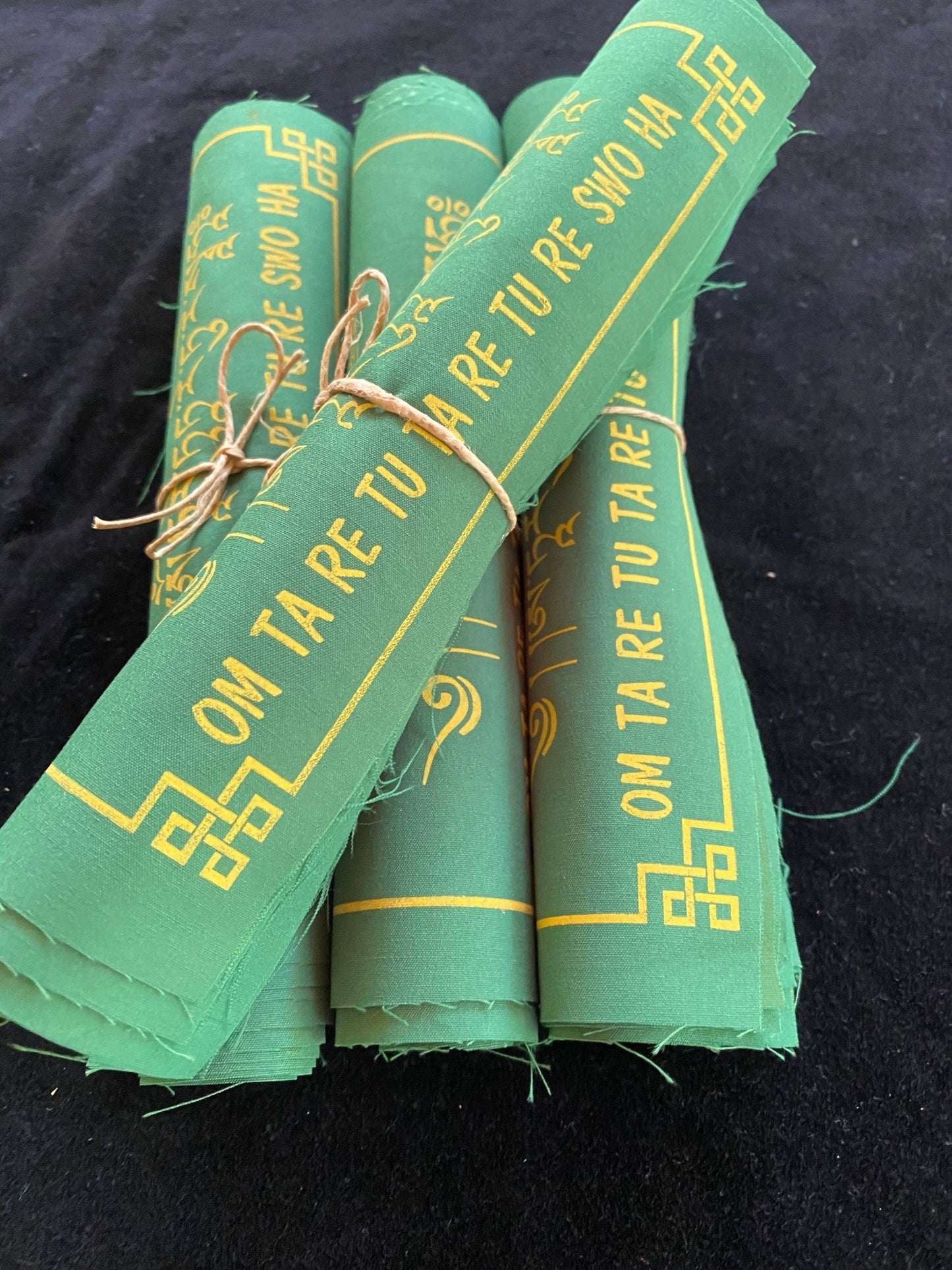Green Tara Prayer Flags | Tibetan Prayer Flags | 8in x 8in | 1 set of 10 flags - The Incense Stick