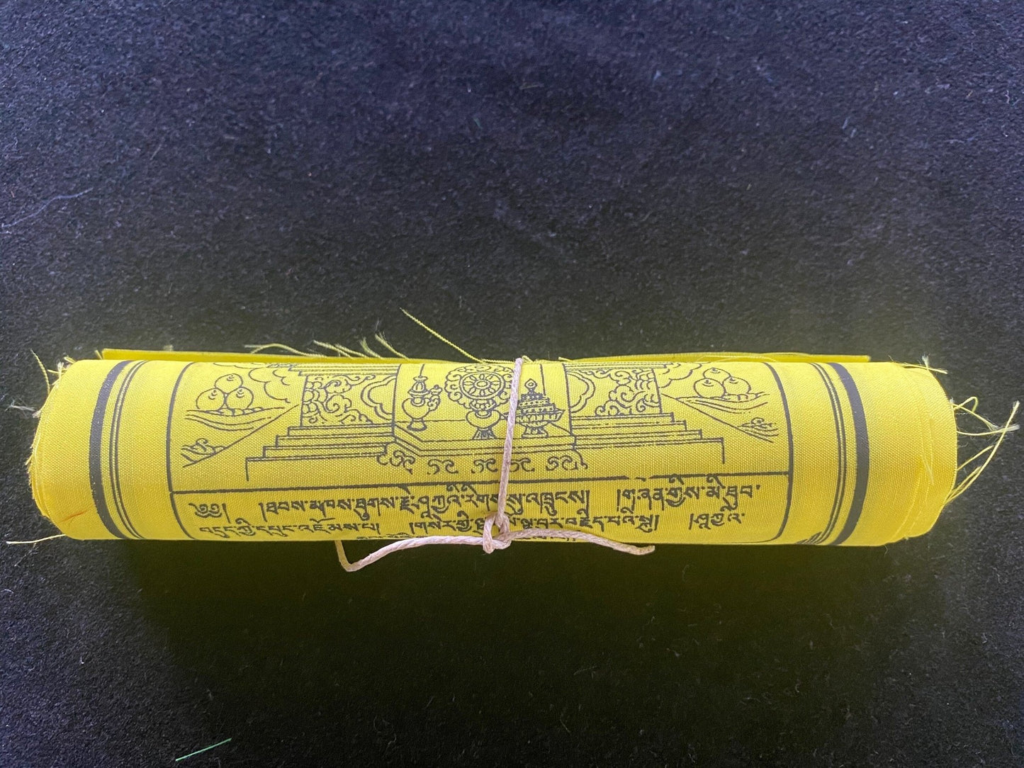 Buddha Shakyamuni Prayer Flags | Tibetan Prayer Flags | 6in x 7.5in | 1 set of 10 flags | all yellow flags - The Incense Stick