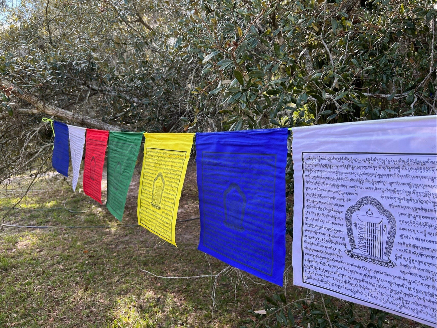Kalachakra | Tibetan Prayer Flags | 13 x 13 | Set of 25 | Wheel of Time - The Incense Stick