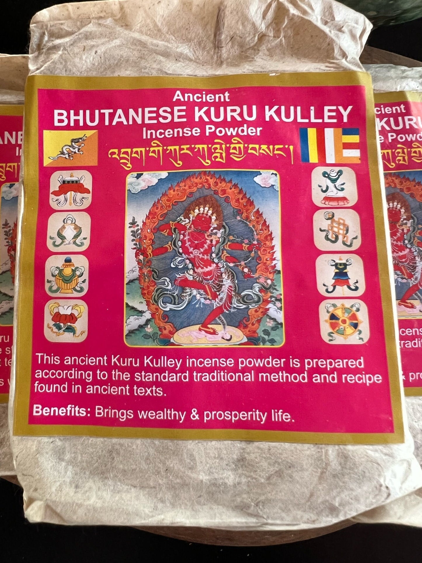 Bhutanese Kuru Kulley Powder| Bhutanese Incense Powder | 80 grams | Kurukulla - The Incense Stick