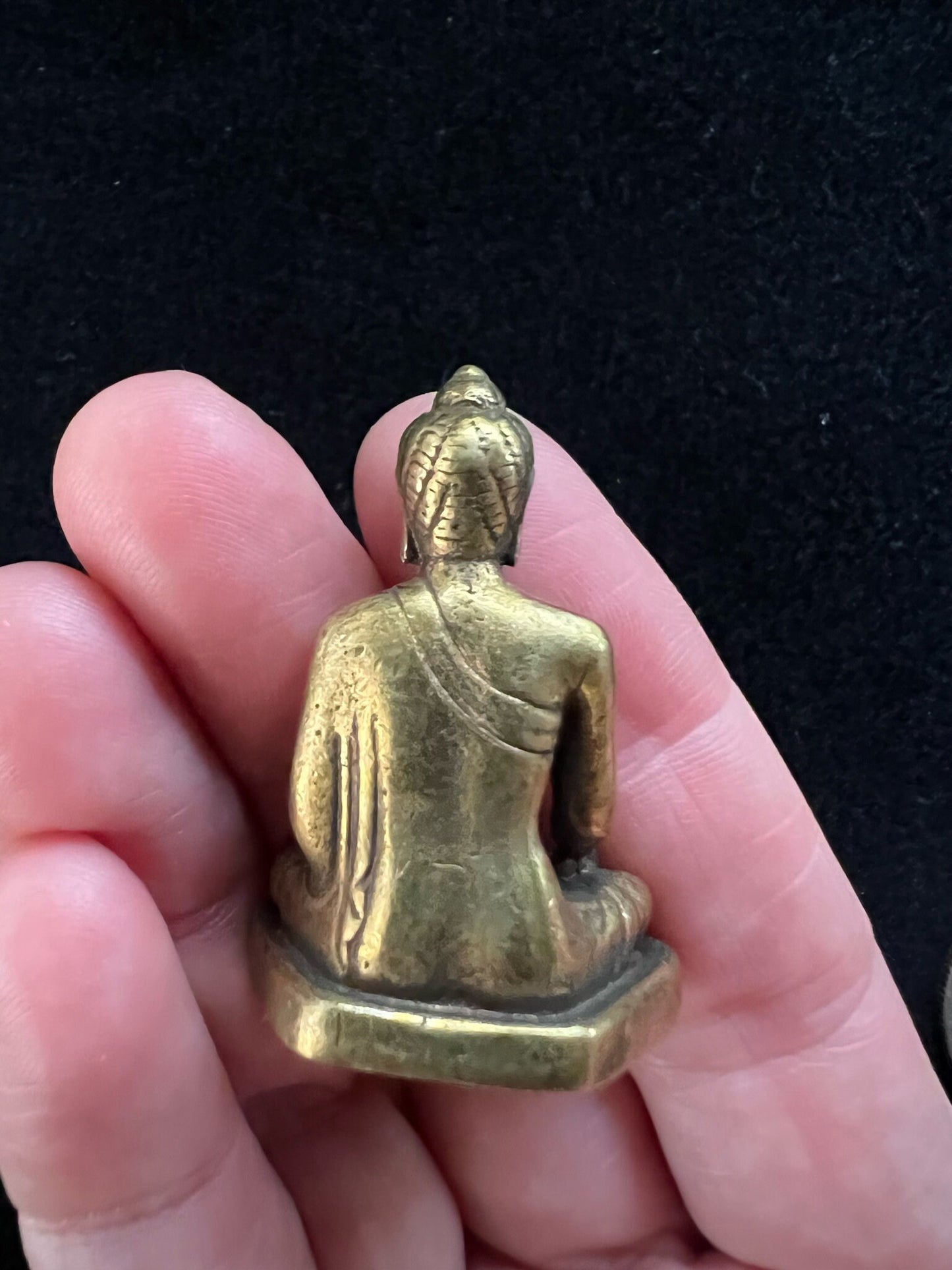 Small Brass Buddha Shakyamuni Statue | Handmade | 1.50 inches by 1.10 inches - The Incense Stick