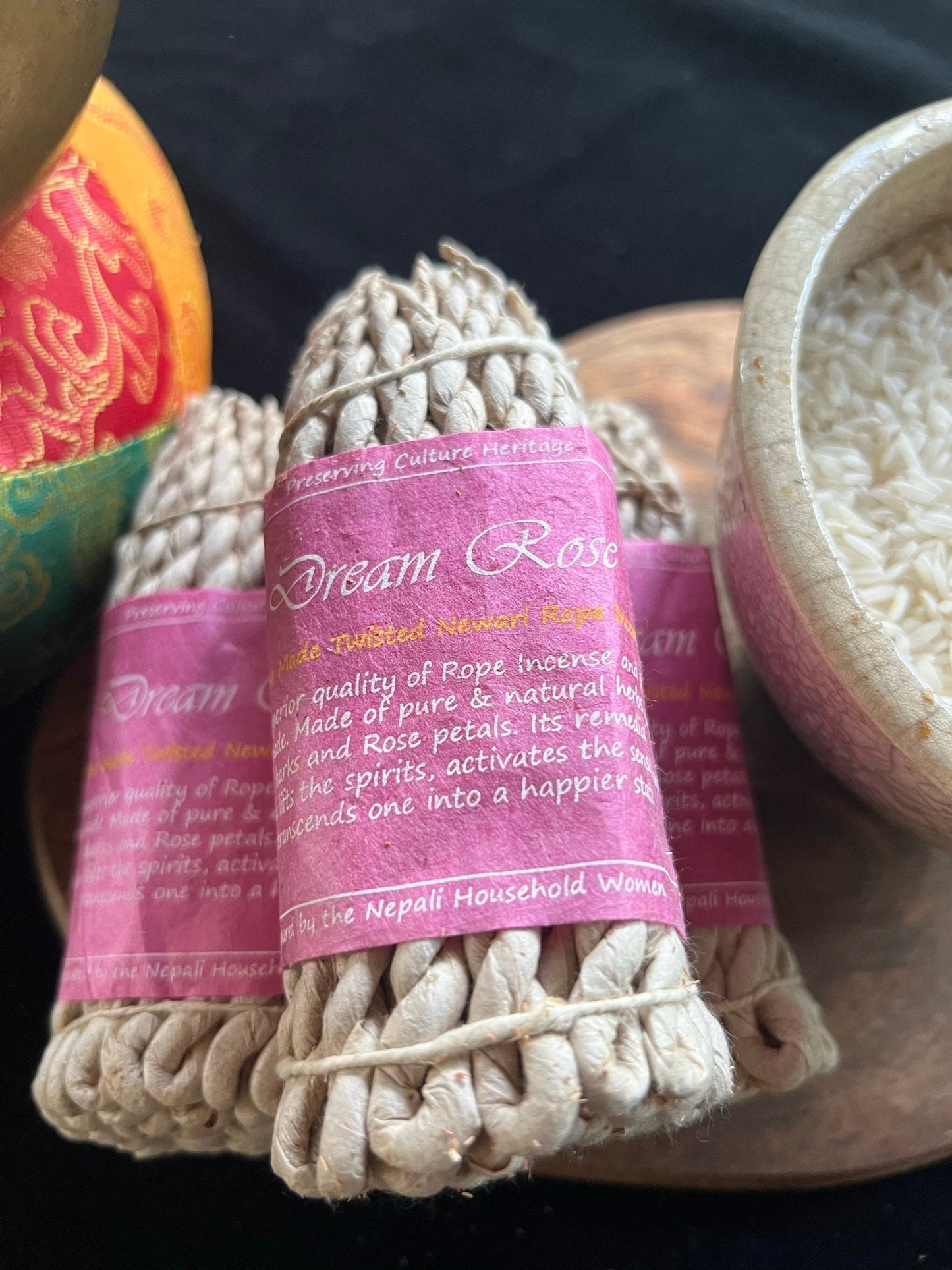 Dream Rose Nepali Rope Incense | Tibetan Incense | 50 ropes | 4.0 inches | Herbal Dhoop - The Incense Stick