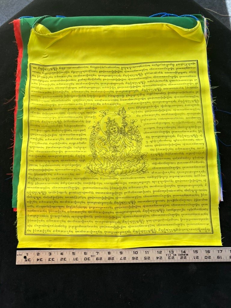 Barche Lamsel Prayer Flags | Tibetan Prayer Flags | 17 x 20 | Set of 15 | Guru Padmasambhava | Removing all Obstacles from Path - The Incense Stick