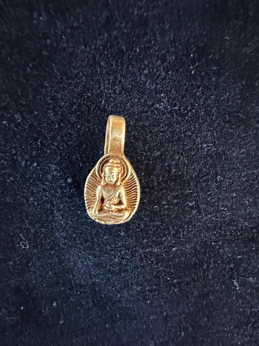 Buddha & Chenrezig Mala Counter | Metal | Approx 7/16in x 3/4in | Tibet | Mala Bum Counter