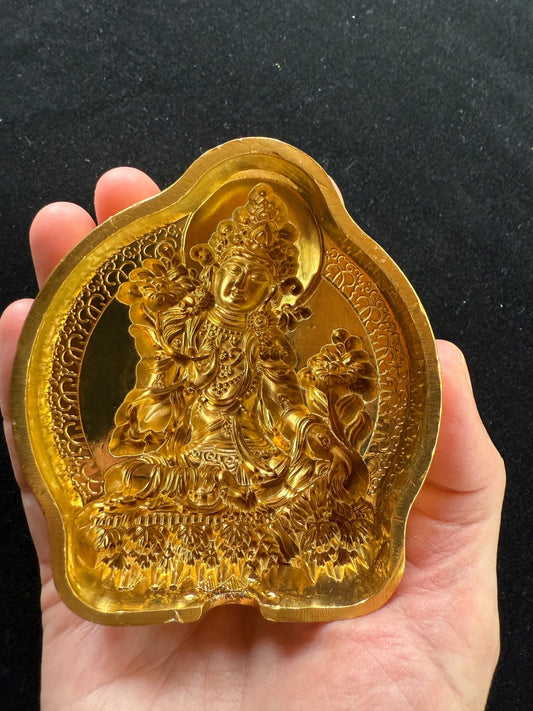 Green Tara Tsa Tsa Mold | Metal Alloy | Approx 3 1/2 Inches | Dolma - The Incense Stick