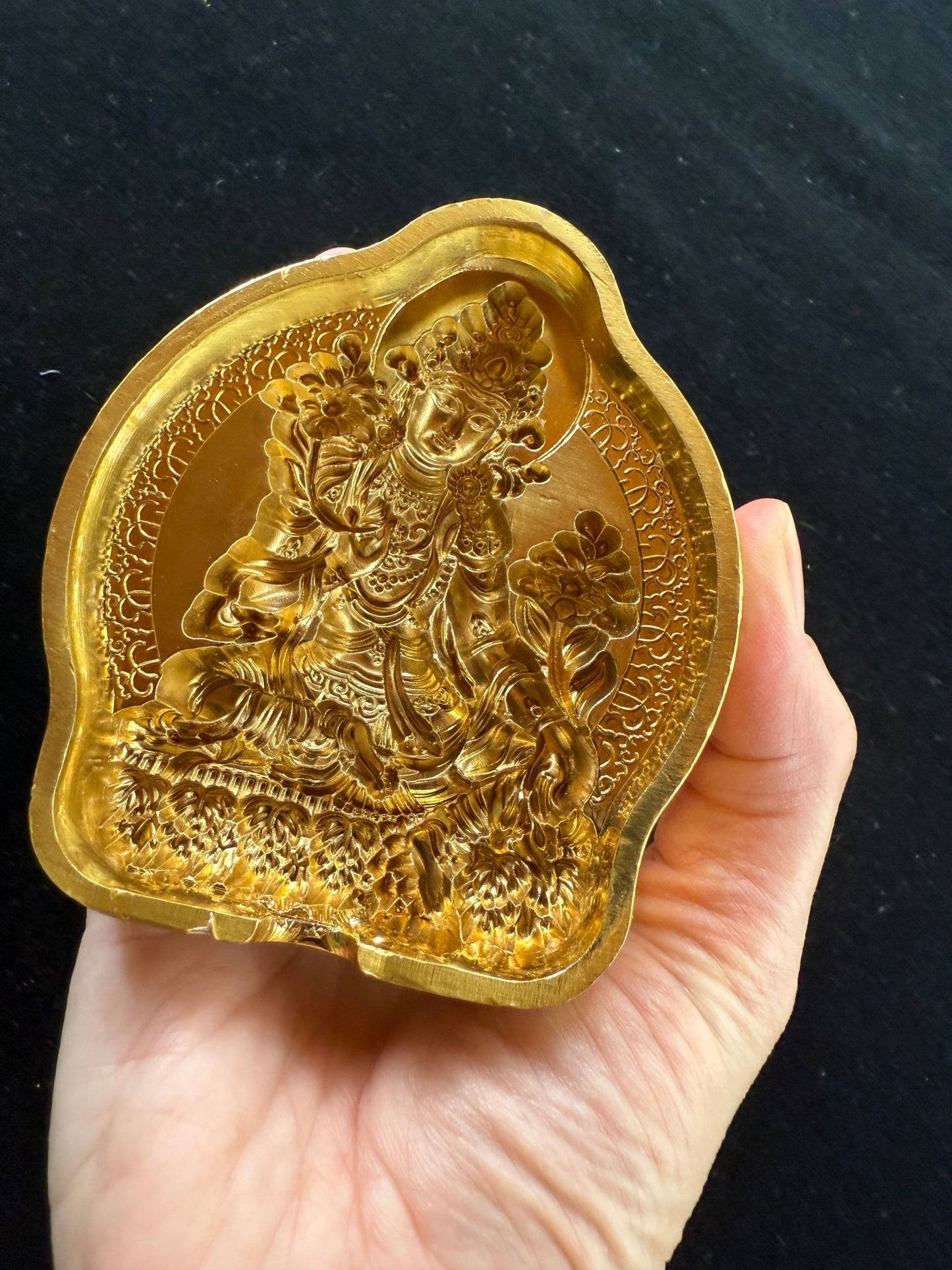 Green Tara Tsa Tsa Mold | Metal Alloy | Approx 3 1/2 Inches | Dolma - The Incense Stick