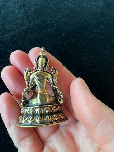 Deluxe Small Green Tara Statue (Shiny Finish) | Handmade |2.17 inches | Dolma | Polished Finish - The Incense Stick
