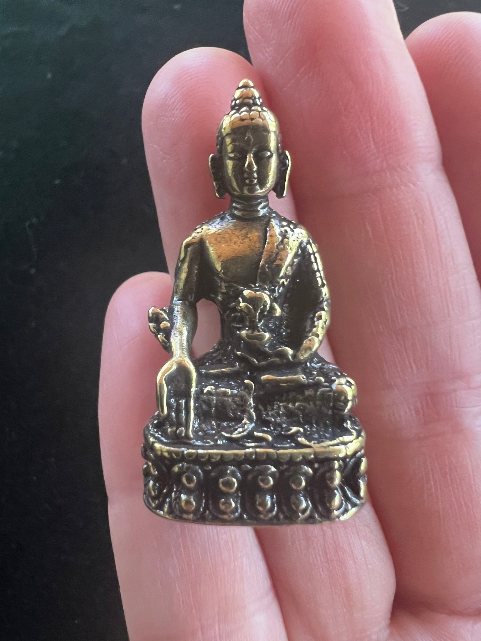 Small Medicine Buddha Statue | Handmade | 1.75 inches by 1 inches - The Incense Stick