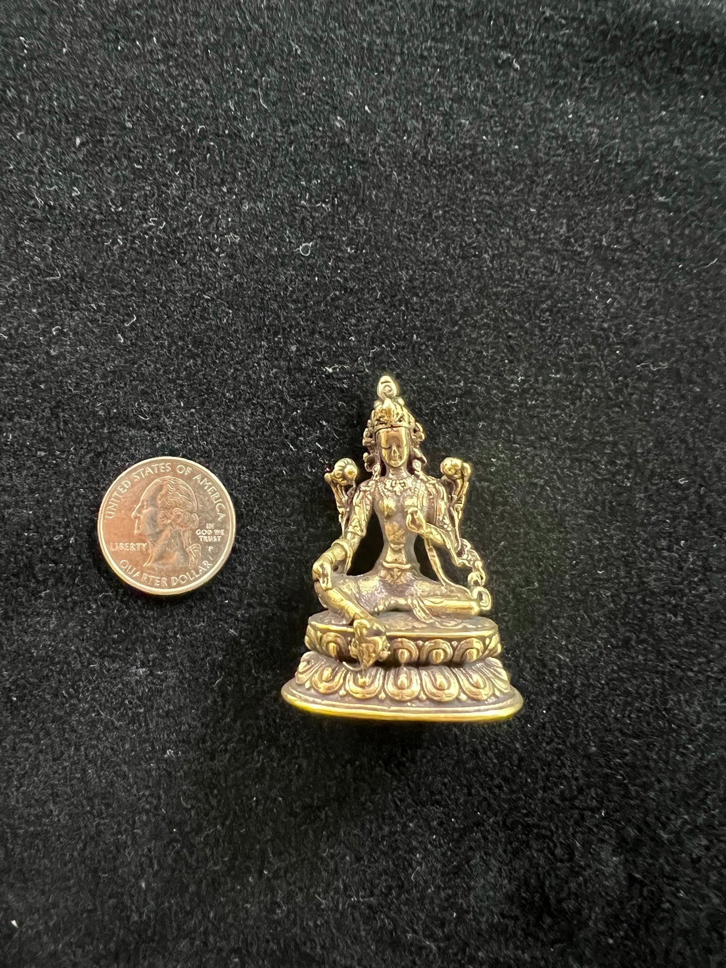 Deluxe Small Green Tara Statue (Shiny Finish) | Handmade |2.17 inches | Dolma | Polished Finish - The Incense Stick