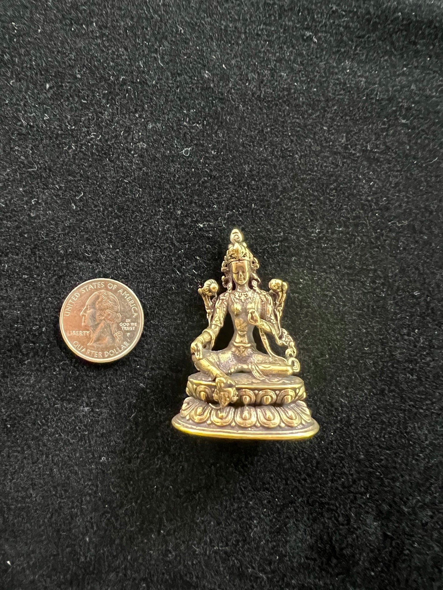 Deluxe Small Green Tara Statue (Shiny Finish) | Handmade |2.17 inches | Dolma | Polished Finish - The Incense Stick