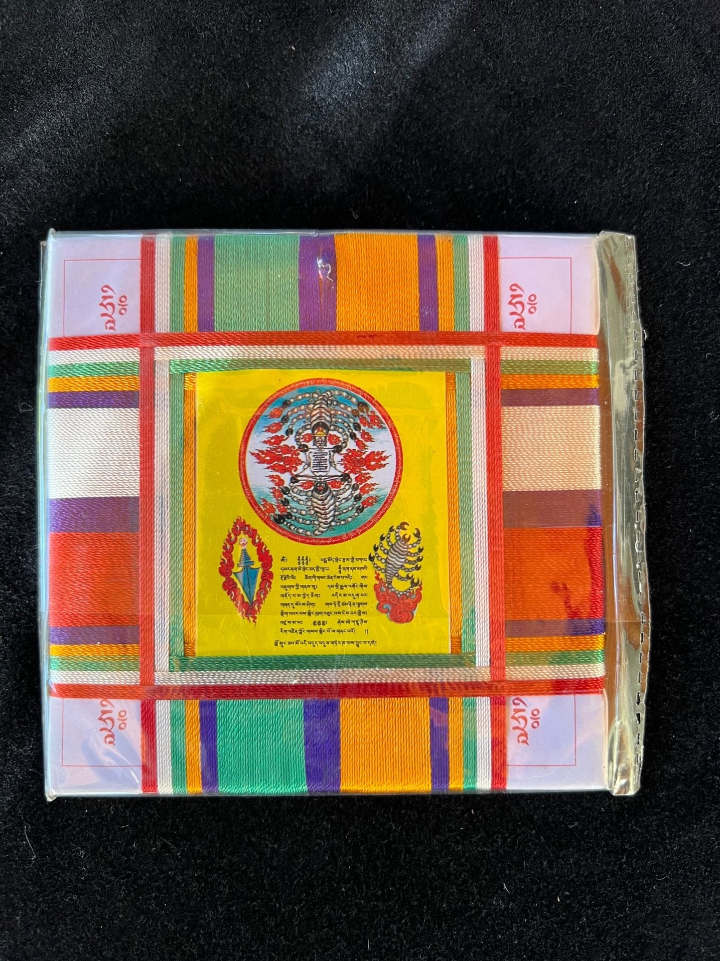 Scorpion Protection Yantra Protective Amulet | | 4.5 in by 4.5 in | Protection Blessing | Tibetan Astrology Thangka - The Incense Stick