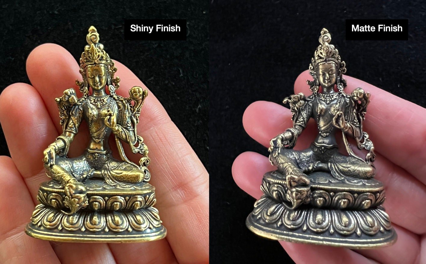 Deluxe Small Green Tara Statue (Shiny Finish) | Handmade |2.17 inches | Dolma | Polished Finish - The Incense Stick