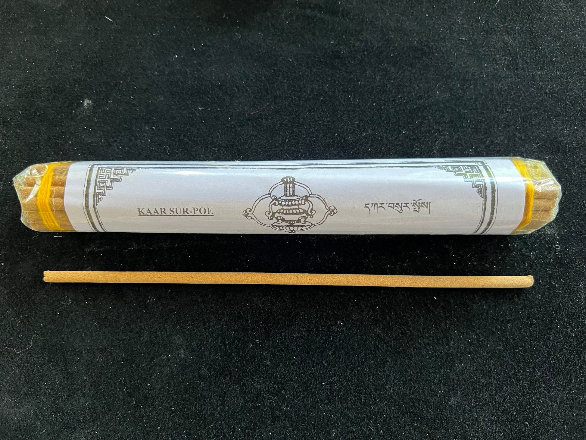 Kaar Sur - Poe Incense | Bhutanese Himalayan Style Incense | 30 sticks | 9 inches | Chimi Incense | Kar Sur | White Offering Incense - The Incense Stick