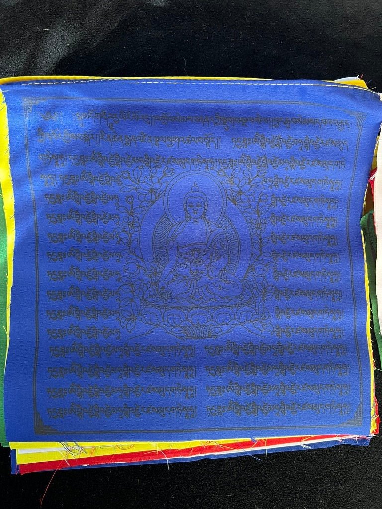 Mixed Deity Tibetan Prayer Flags | 10in x 10in | 1 strand of 25 flags | Highest Quality - The Incense Stick