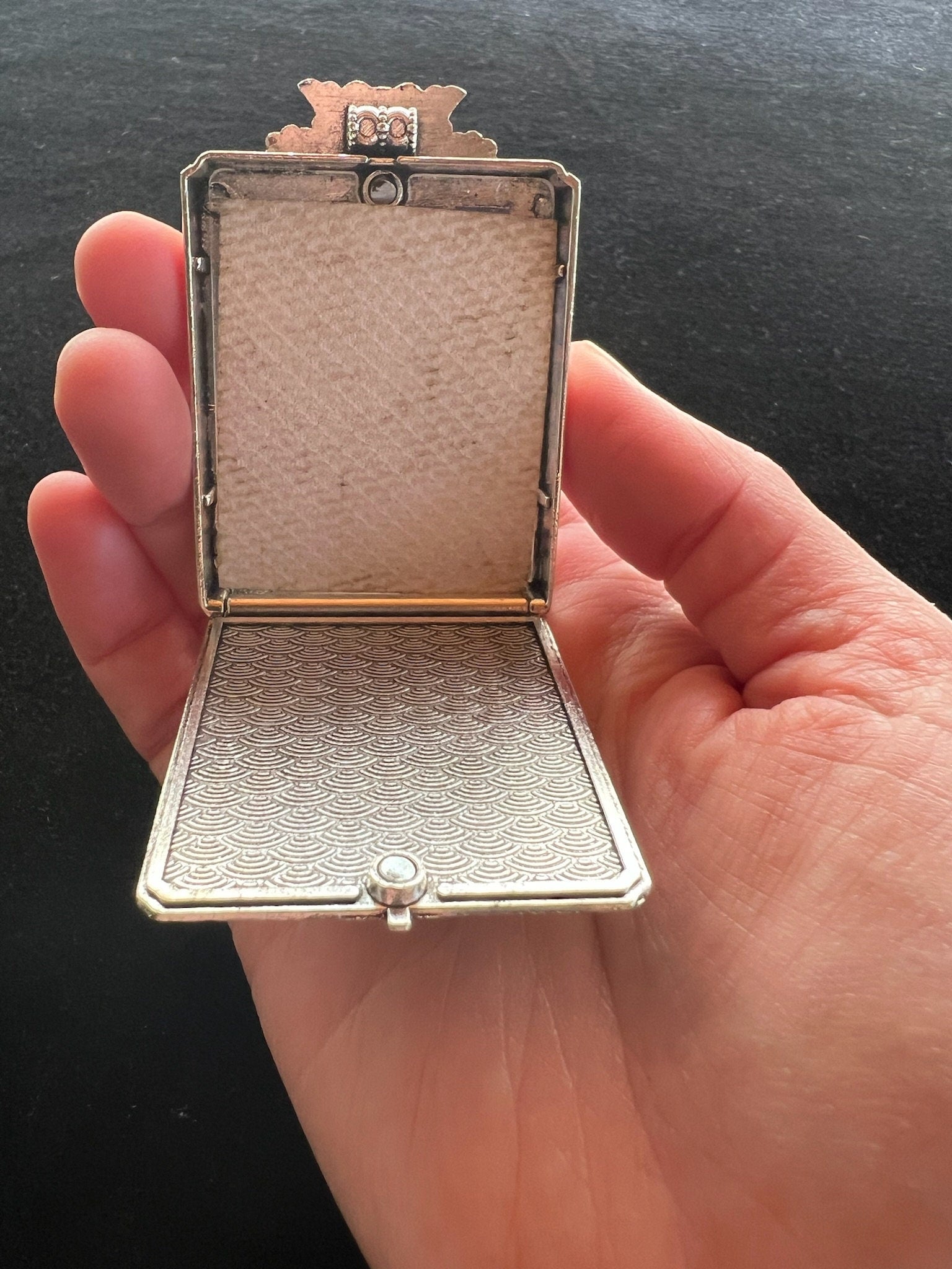 Tiny Thangka Green Tara Locket Pendant | Approx 1.5 in by 2 in | Nepal | Gau - The Incense Stick