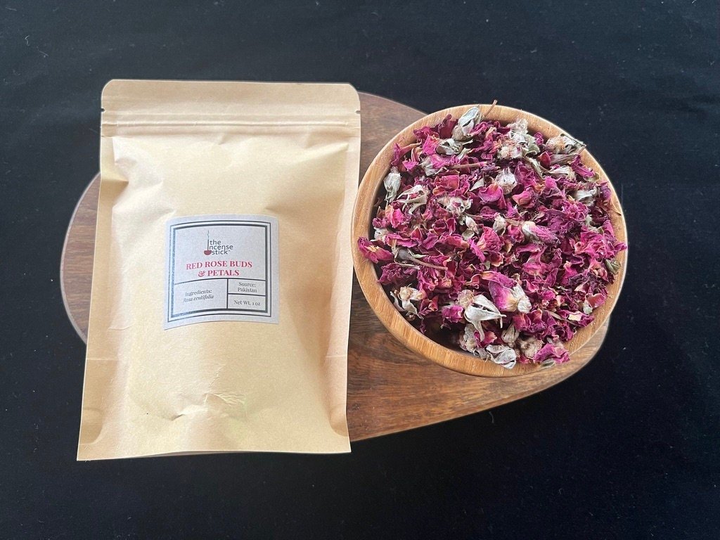 Red Rose Buds & Petals | 1 oz | Pakistan | Rosa centifolia - The Incense Stick