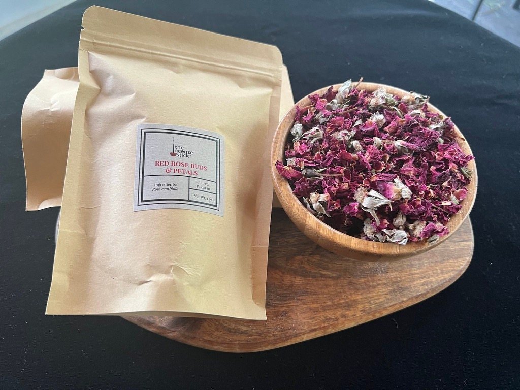 Red Rose Buds & Petals | 1 oz | Pakistan | Rosa centifolia - The Incense Stick
