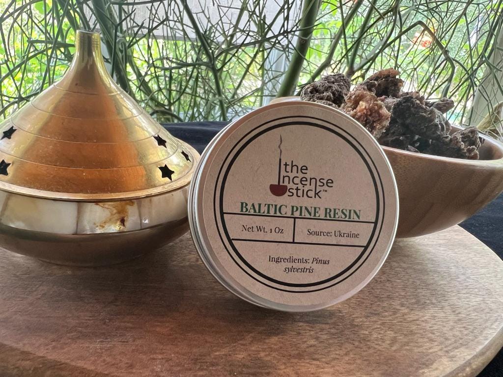 Baltic Pine Resin | 1 ounce | Natural Tree Resin | Ukraine | Pinus sylvestris | Scotch Pine | Incense - The Incense Stick