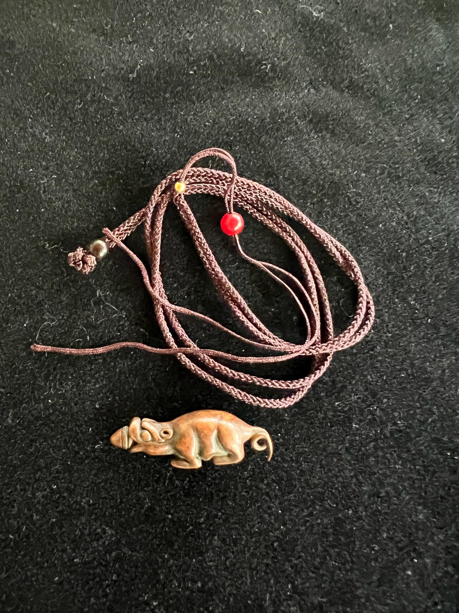 Jewel Spitting Mongoose Charm | Metal | Approx 1 1/2 inches Long | Tibet | Nehulay | 1 cord included - The Incense Stick