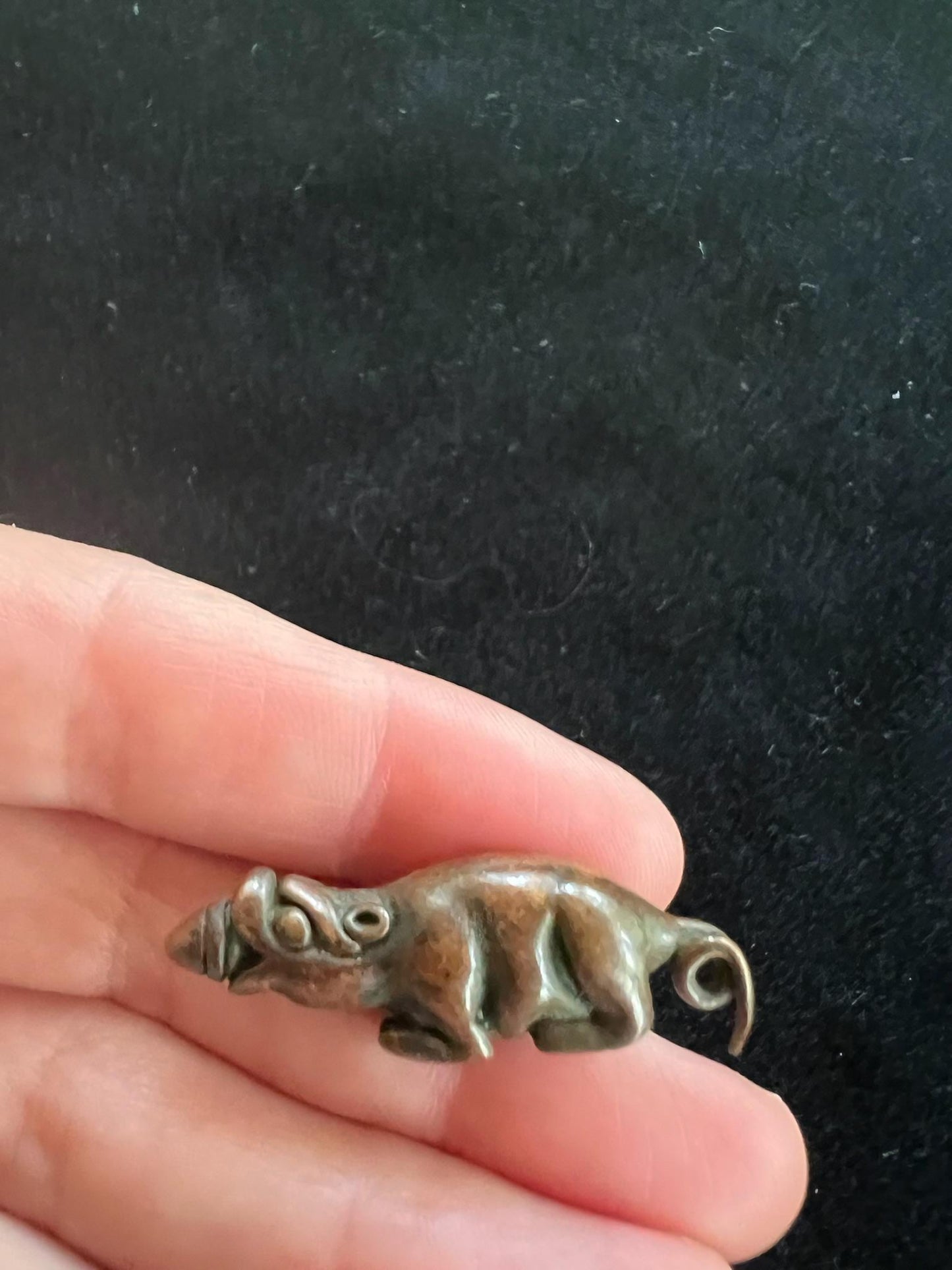 Jewel Spitting Mongoose Charm | Metal | Approx 1 1/2 inches Long | Tibet | Nehulay | 1 cord included - The Incense Stick