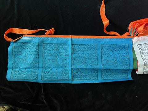 Tibetan Mountain Windhorse Prayer Flags | Traditional 4 images per Panel Design | almost 73 feet long | Tibet | 5 Color - The Incense Stick