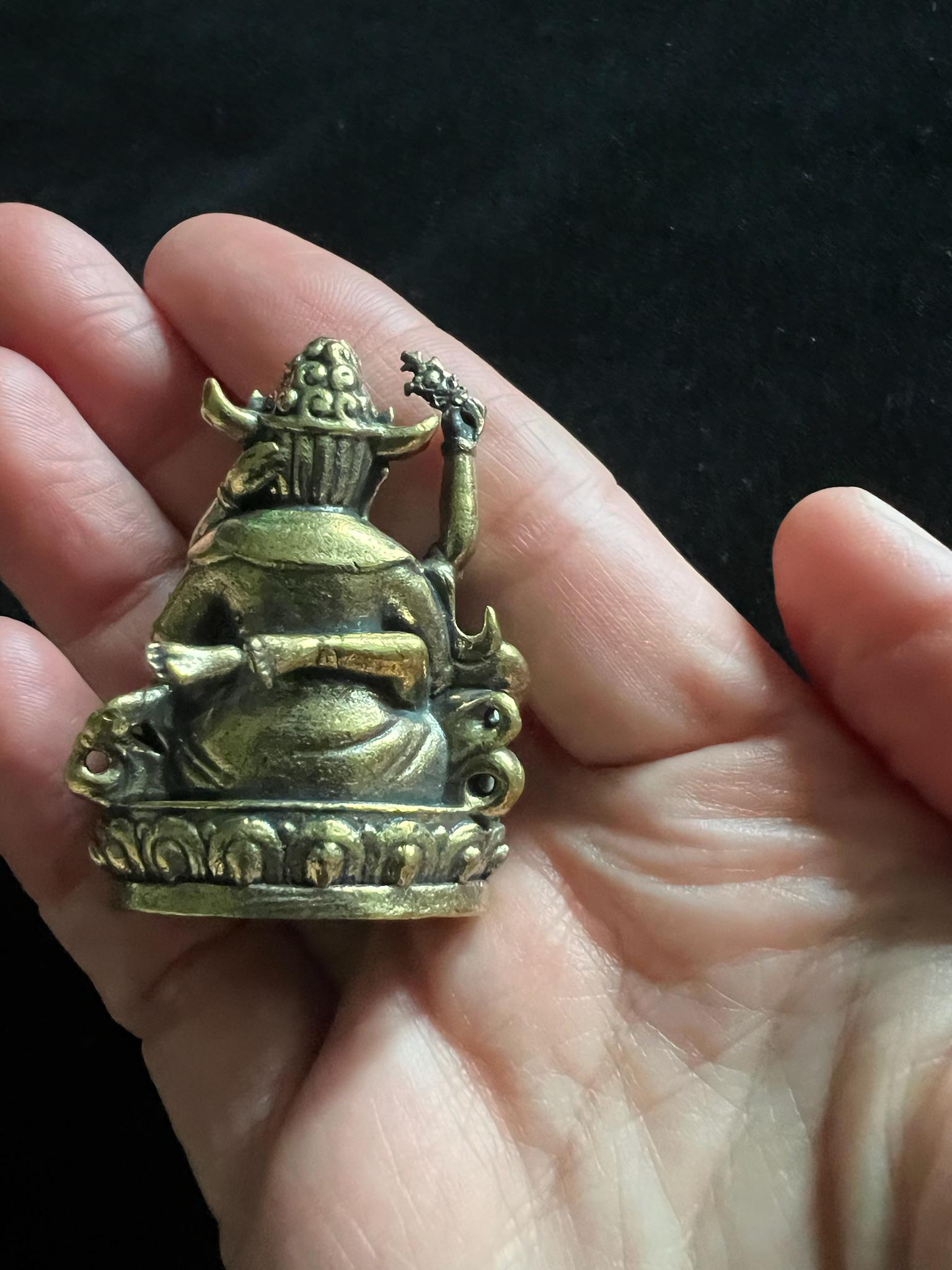 Deluxe Small Green Dzambhala with Consort Statue | Handmade | 1.75 inches | Karma Family | Vasudhara (Tara) and Amoghasiddhi - The Incense Stick