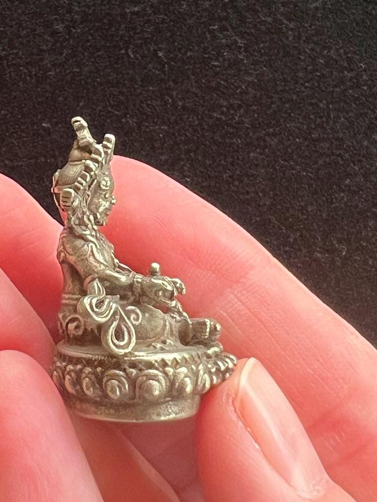 Small Dzambhala Statue | Handmade | about 1.25 inches by 1 inches | Kubera | Kuber | God of Fortune, Wealth & Prosperity - The Incense Stick