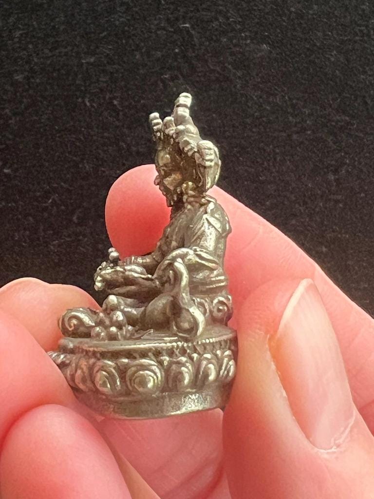 Small Dzambhala Statue | Handmade | about 1.25 inches by 1 inches | Kubera | Kuber | God of Fortune, Wealth & Prosperity - The Incense Stick