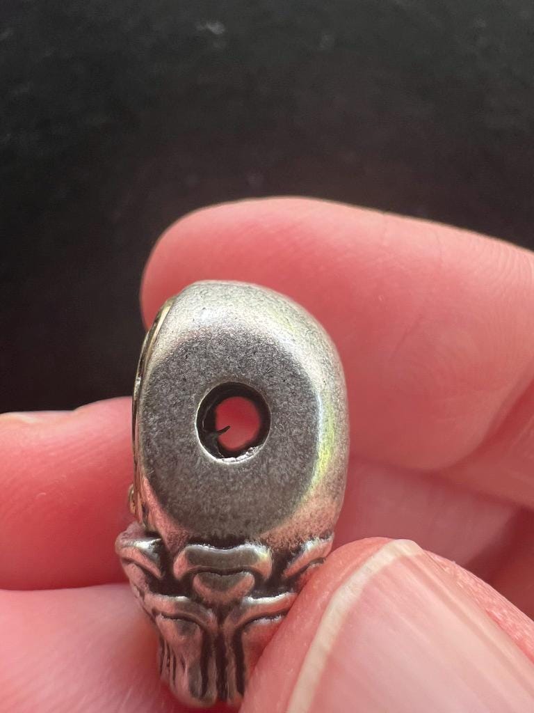 Buddha Guru Bead | Metal | Approx 3/4 inches Long by 1/2 inches Wide | Tibet - The Incense Stick