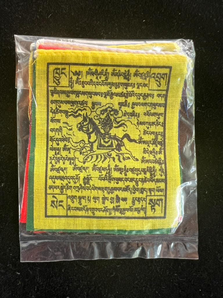 Tiny Windhorse Tibetan Prayer Flags | 2.7in x 3.3in | 1 set of 10 flags | Nepal | Lung Ta - The Incense Stick