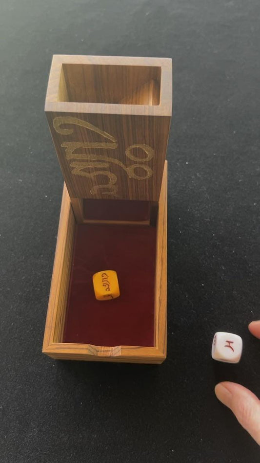 Tibetan Mö Dice Divination Rolling Box | Wood | Divination | 5.75 in x 3 in x 1.75 in | Dice Not Included - The Incense Stick
