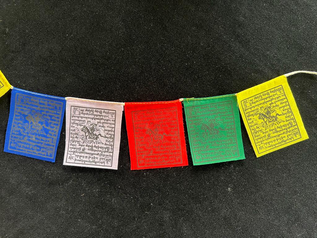 Tiny Windhorse Tibetan Prayer Flags | 2.7in x 3.3in | 1 set of 10 flags | Nepal | Lung Ta - The Incense Stick