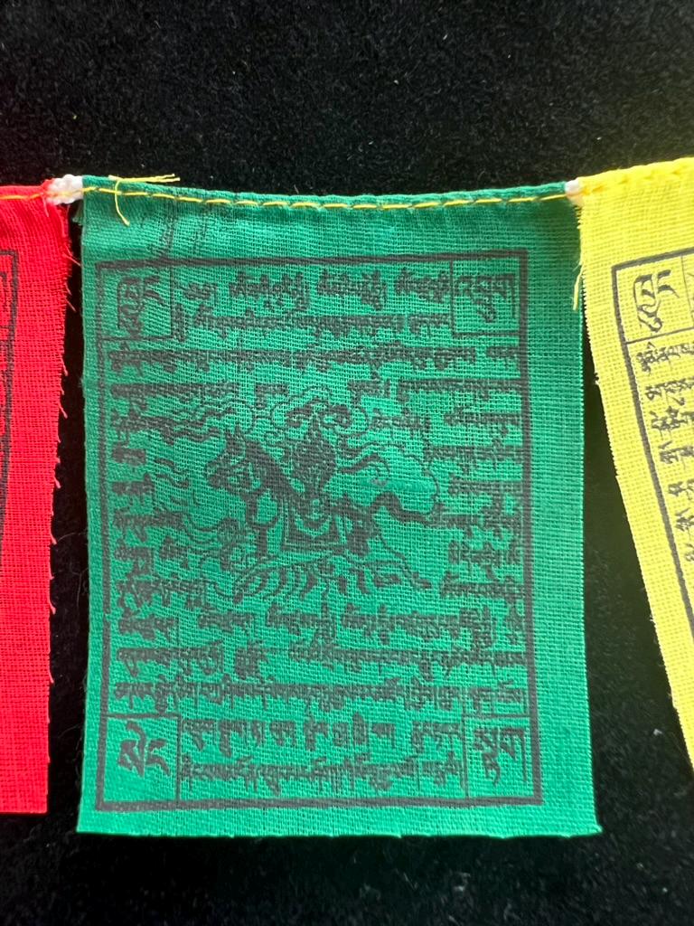 Tiny Windhorse Tibetan Prayer Flags | 2.7in x 3.3in | 1 set of 10 flags | Nepal | Lung Ta - The Incense Stick