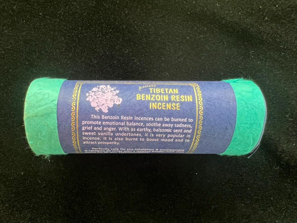 Ancient Tibetan Benzoin Resin incense | Tibetan Incense | 30 sticks | w/ Mini Incense Holder - The Incense Stick