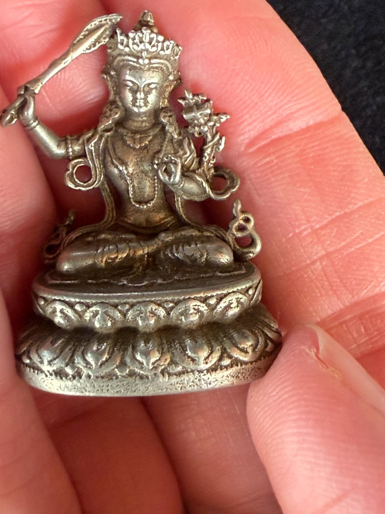 Small Manjushri Statue | Handmade | about 1.25 inches by 1 inches | Supreme Wisdom - The Incense Stick