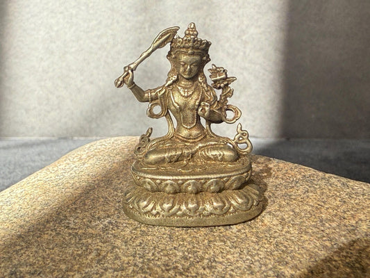 Small Manjushri Statue | Handmade | about 1.25 inches by 1 inches | Supreme Wisdom - The Incense Stick