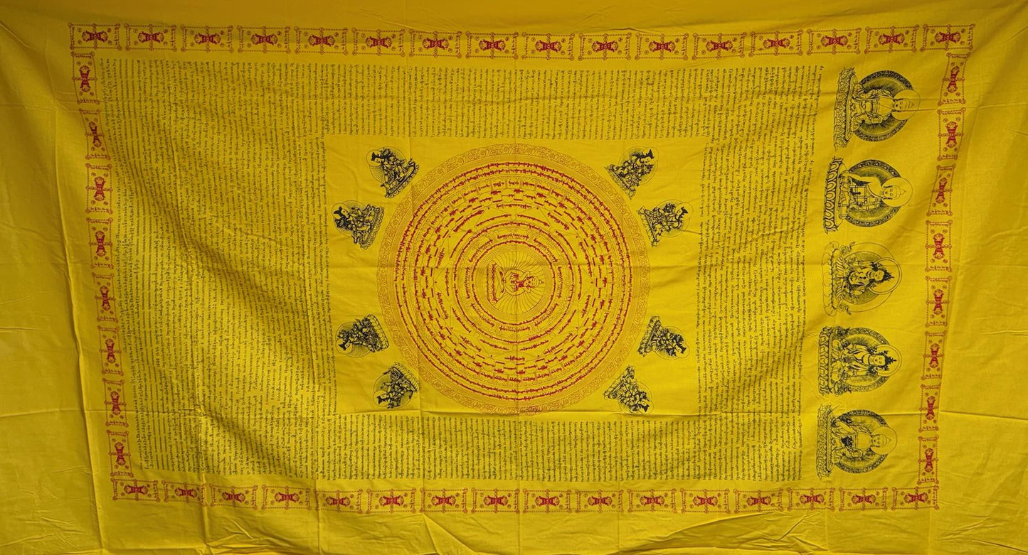 Dharani Quilt | Liberation Through Touch | 78 inches x 41 inches | Tibetan Buddhist | Death Shroud | Cotton - The Incense Stick