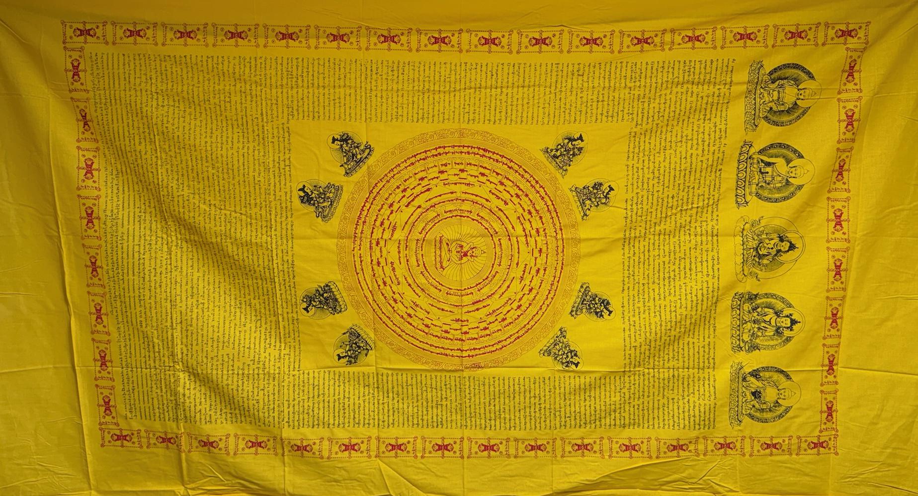 Dharani Quilt | Liberation Through Touch | 78 inches x 41 inches | Tibetan Buddhist | Death Shroud | Cotton - The Incense Stick