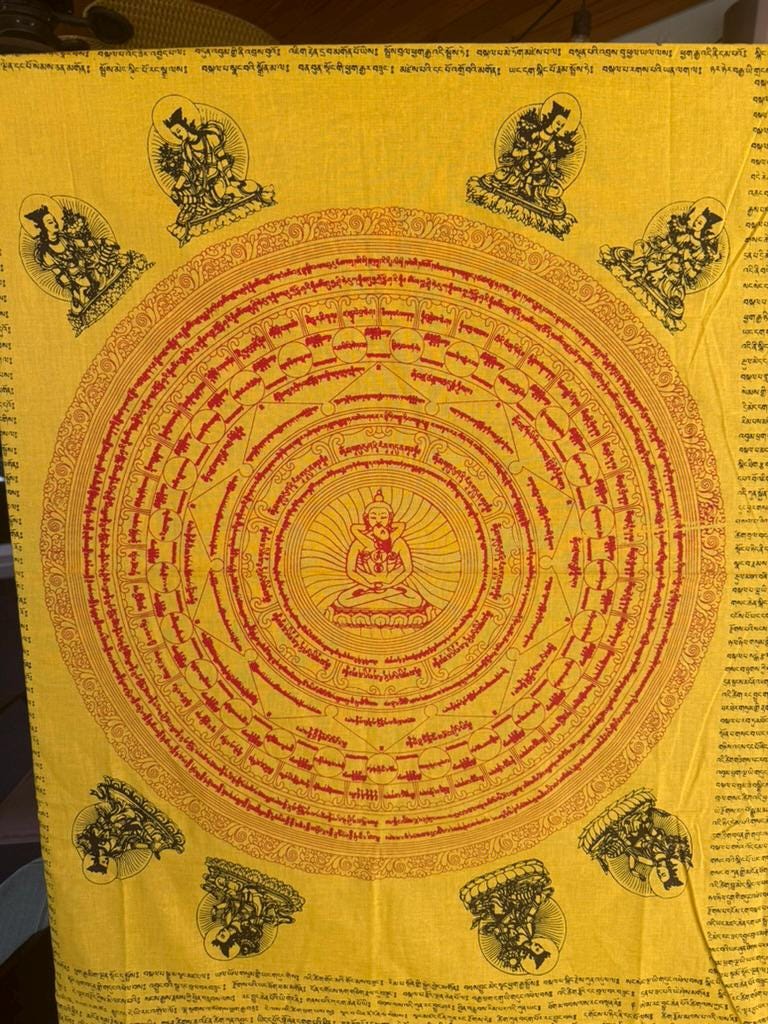 Dharani Quilt | Liberation Through Touch | 78 inches x 41 inches | Tibetan Buddhist | Death Shroud | Cotton - The Incense Stick