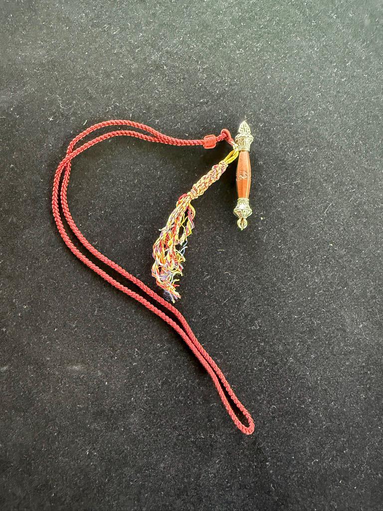 Tiny Gesar Whip Pendant | Approx 2.75 inches long x .50 inches wide | Tibet | Gau - The Incense Stick
